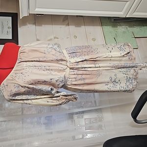 Rebecca Taylor light cream pink one shoulder dress